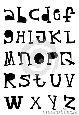 ABC - Latin alphabet. Unique nursery poster with letters cut out of paper in scandinavian style Cartoon Illustration