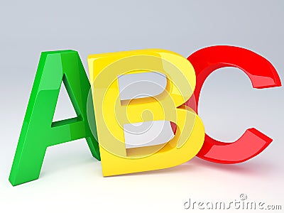 ABC Letters. Education concept. 3d illustration Cartoon Illustration