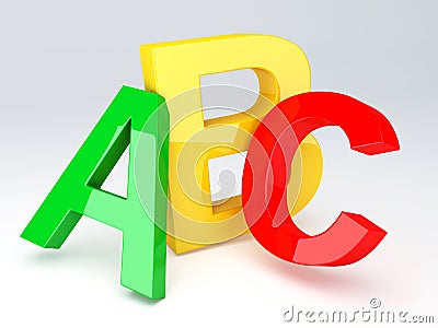 ABC Letters. Education concept. 3d illustration Cartoon Illustration