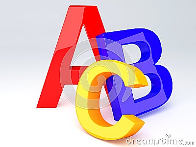 ABC Letters. Education concept. 3d illustration Cartoon Illustration