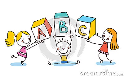 ABC letters kids education Vector Illustration