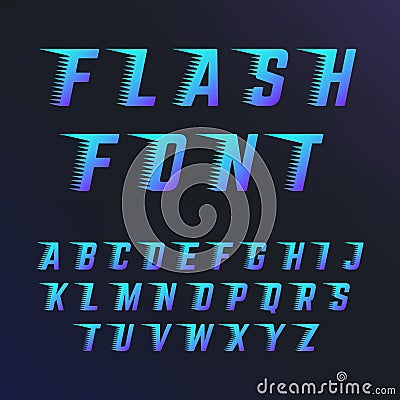 Abc letters with speed lines effects. Vector font fits to fast motion Vector Illustration