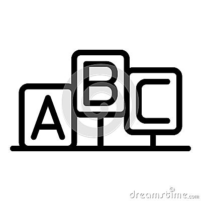 Abc quiz icon outline vector. Poster show Stock Photo