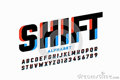 Shifted style font design Vector Illustration