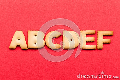 ABCDE biscuit Stock Photo