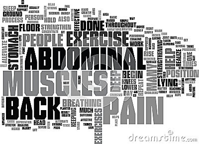 Abdominal Exercise Word Cloud Stock Photo