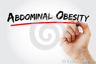 Abdominal Obesity text with marker Stock Photo