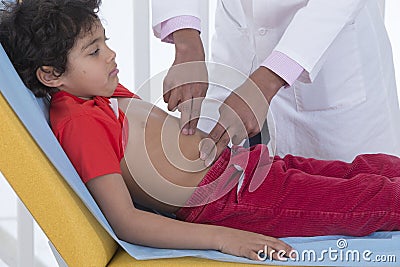 Abdominal Pain Child Stock Photo