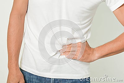 Abdominal pain left Stock Photo