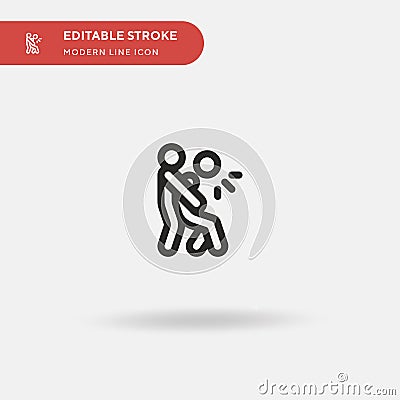 Abdominal Thrusts Simple vector icon. Illustration symbol design template for web mobile UI element. Perfect color modern Stock Photo