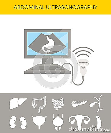 Abdominal ultrasonography concept Stock Photo