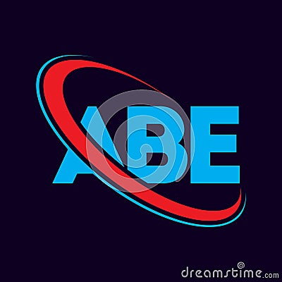 ABE letter logo design, a b e letter design, ABE Blue and red letter logo for technology, 2G, 3G, 4G, 5G, 6G and 7G internet servi Vector Illustration