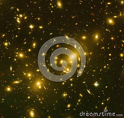 Yellow Lost Galaxy Enhanced Universe Image Elements From NASA / ESO | Galaxy Background Wallpaper Stock Photo