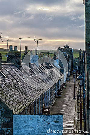 Aberdeen Cottages Stock Photo