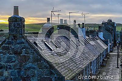 Aberdeen Cottages Stock Photo