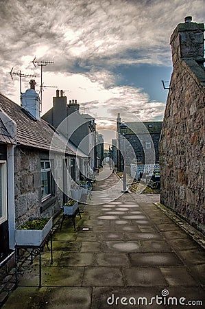 Aberdeen Cottages Stock Photo