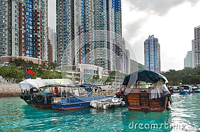 Aberdeen fishing village Stock Photo