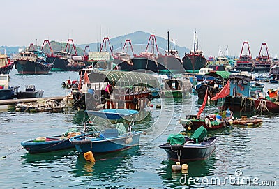 Aberdeen fishing boats, Hong Kong Stock Photo
