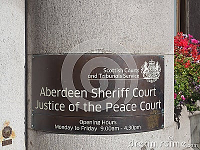 Aberdeen Court sign in Aberdeen Editorial Stock Photo