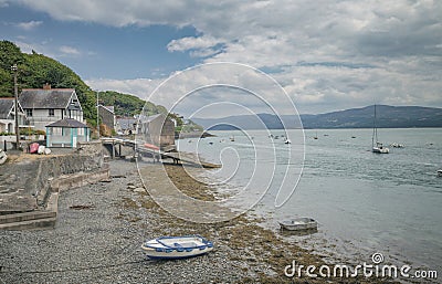 Aberdyfi Harbour at Low Tide Stock Photo