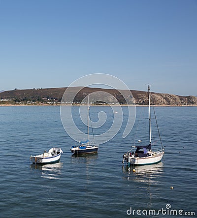 Abersoch Gwynedd Wales Llyn Peninsula boats in harbour Stock Photo
