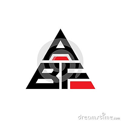 ABF triangle letter logo design with triangle shape. ABF triangle logo design monogram. ABF triangle vector logo template with red Vector Illustration