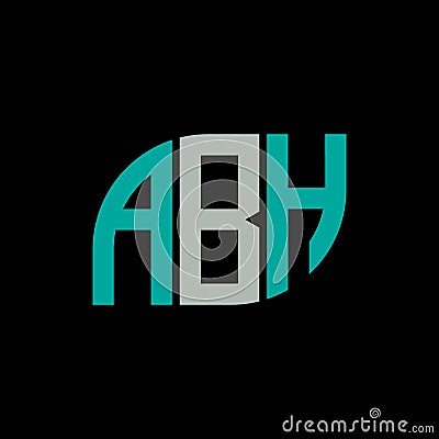 ABH letter logo design on black background.ABH creative initials letter logo concept.ABH letter design Vector Illustration