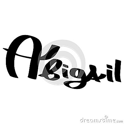 Abigail female name street art design. Graffiti tag Abigail. Vector art. Vector Illustration
