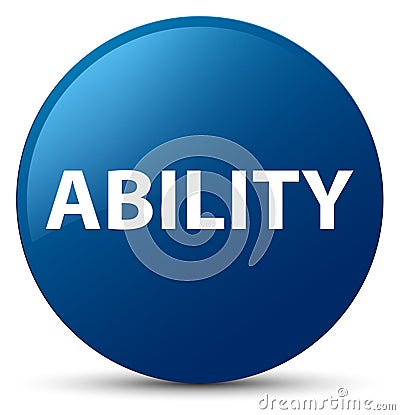 Ability blue round button Cartoon Illustration