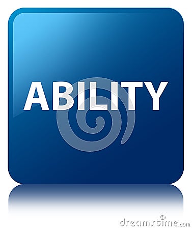 Ability blue square button Cartoon Illustration