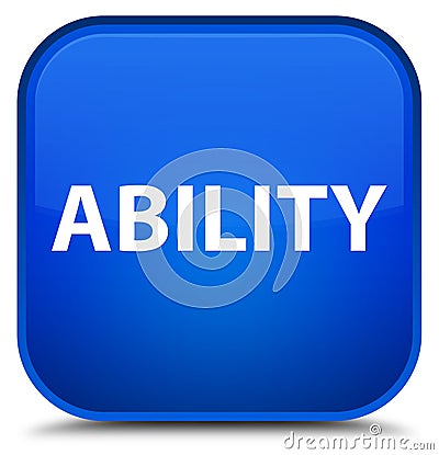 Ability special blue square button Cartoon Illustration