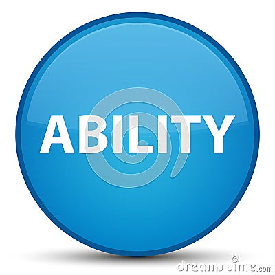 Ability special cyan blue round button Cartoon Illustration