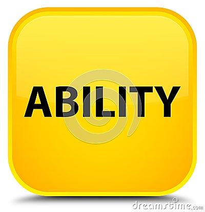 Ability special yellow square button Cartoon Illustration