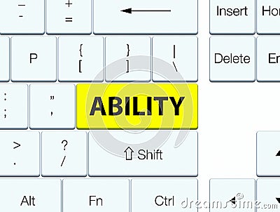 Ability yellow keyboard button Cartoon Illustration