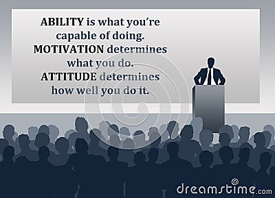 Ability motivation attitude Stock Photo