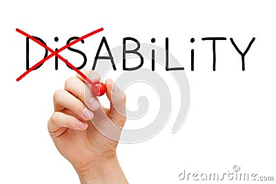Ability Not Disability Stock Photo