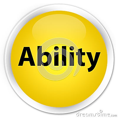 Ability premium yellow round button Cartoon Illustration