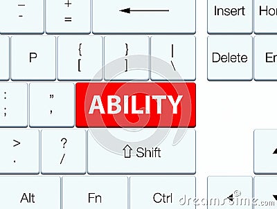 Ability red keyboard button Cartoon Illustration