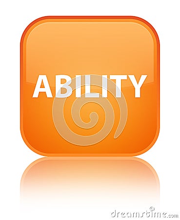 Ability special orange square button Cartoon Illustration