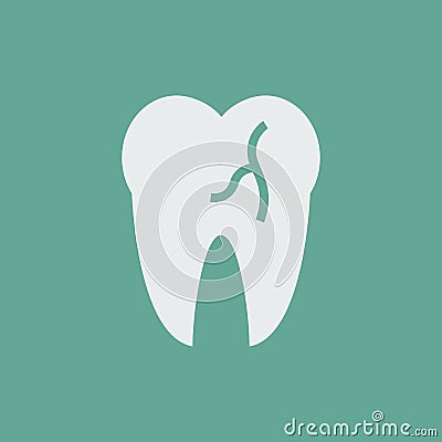 With the ability to change the line thickness. Silhouette icon aching tooth Vector Illustration