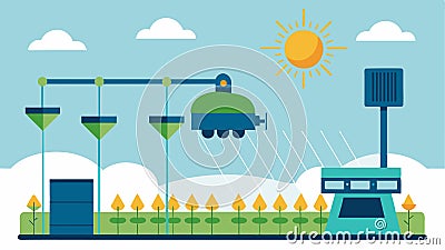 With the ability to operate on a predetermined schedule or respond to changing weather conditions the automated shading Vector Illustration