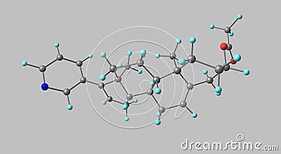 Abiraterone molecular structure isolated on grey Cartoon Illustration