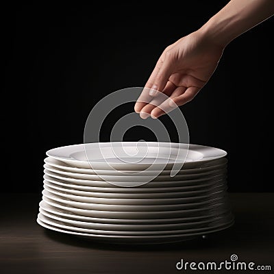 Able with 34 separate plates always with one piec Stock Photo