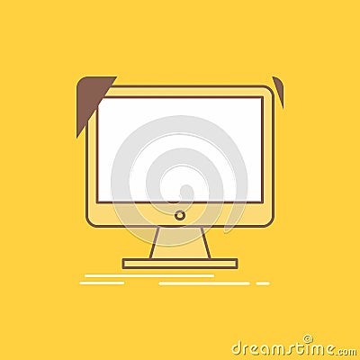 Ableton, application, daw, digital, sequencer Flat Line Filled Icon. Beautiful Logo button over yellow background for UI and UX, Vector Illustration