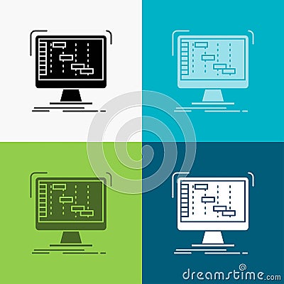 Ableton, application, daw, digital, sequencer Icon Over Various Background. glyph style design, designed for web and app. Eps 10 Vector Illustration