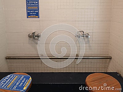 Praying Ritual of Muslims, washing hands, arms, feet Stock Photo