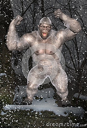 Abominable Snowman, Yeti, Mythical Beast Stock Photo