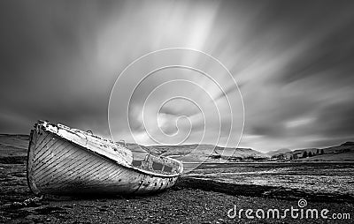 Abondoned ship on the Island of Skye Stock Photo