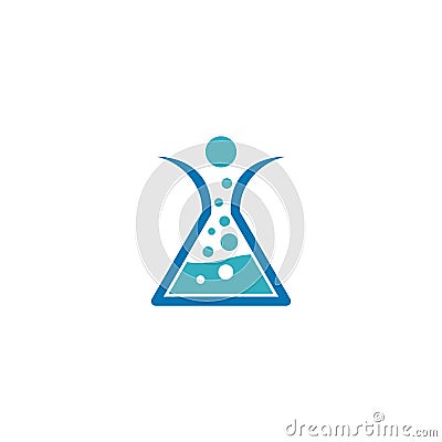 aboratory flask with bubbles inside Vector Illustration