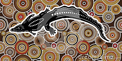 Aboriginal art vector background Vector Illustration